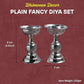 GS Plain Fancy Diya Set | Metal Decorative Oil Lamp for Pooja | Silver Finish