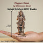 Udupi Krishna with Snake | 12 cm | 410gm Handmade Copper Idol | Antique Patina Finish | Lord Krishna Murti Statue | Pooja Mandir Home