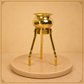 4.6-Inch Brass Abhishek Stand Set with Kalash