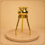 4.6-Inch Brass Abhishek Stand Set with Kalash