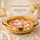 Diamond Carving Urali Bowl 10" | 740 gm Decorative Brass Bowl & Platter | Home Decor, Pooja & Gifting | Brass | Gold