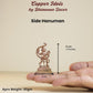 Side Hanuman | 2-Inch 30gm Handmade Copper Idol | Mini Hanuman Murti for Pooja | Home Temple & Car Dashboard Decor