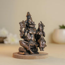 Antique Lakshmi Narashima 250gm | 2.7-Inch Handmade Copper Idol | Patina Antique Finish | Lakshmi Narasimha Murti for Pooja Ghar