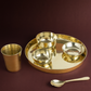 Hammered Kansa Thali Set 6Pcs - 1 Thali, 1 Glass, 2 Bowls, 1 Chutney Bowl, 1 Spoon - Approx Weight (1600gm)