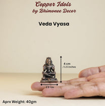 Vedavyasa 1.5-Inch 40 gm | Handmade Copper Idol with Patina Antique Finish | Mini Veda Vyasa Murti for Pooja Ghar