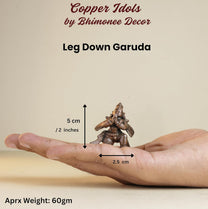 eg Down Garuda | 2 Inch/60 gm Handmade Copper Idol | Mini Garuda Murti for Pooja | Home Temple & Car Dashboard Decor