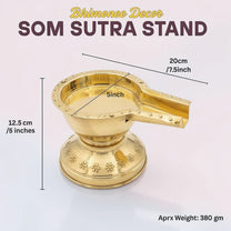 Copper Shivalinga Abhishek Set with 2.1 Inch Pure Copper Shivalinga, Pure Brass Urli Bowl 8 inch, Som Sutra Stand and 4 Inch Abhishek Stand