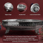 Fruit Elephant Stand Plate for Pooja | Silver Finish Decorative Serving & Offering Tray | Traditional Temple Home Mandir Festive Decor | 22.6 cm Diameter