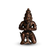 Leg Down Hanuman Idol in Pure Copper, 330gm