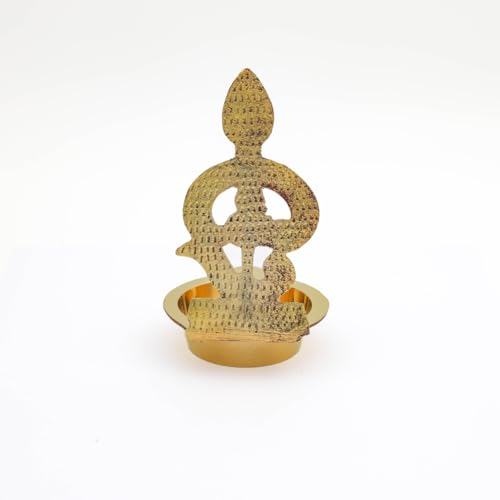 Brass Murugan Vel Pooja Diya | Handcrafted Golden Finish