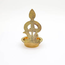 Brass Murugan Vel Pooja Diya | Handcrafted Golden Finish
