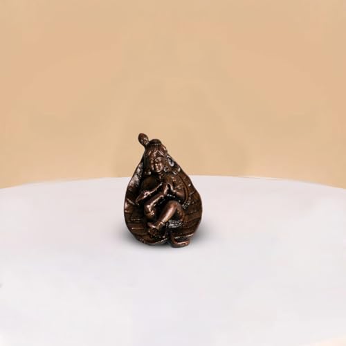 Leaf Krishna Idol 50gm, Pure Copper