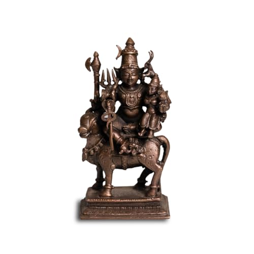 Shiva Parvati on Nandi Idol in Pure Copper, 460gm