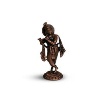 Round Base Krishna Idol 50gm, Pure Copper