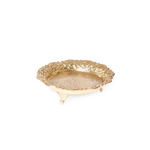 Brass Chowki for God Idols | 5-Inch | Heavy-Duty 220 gm Stand