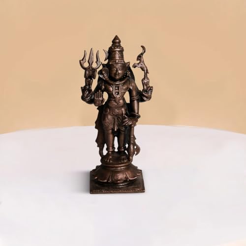 Standing Shiva Idol in Pure Copper, 375gm
