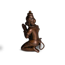 Leg Down Hanuman Idol in Pure Copper, 330gm