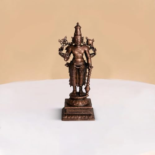 South Vishnu Idol 275gm, Pure Copper