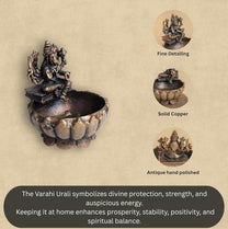 Varahi Urli 160gm | 2.3-Inch Handmade Copper Idol | Patina Antique Finish | Varahi Amman Urli for Pooja Ghar
