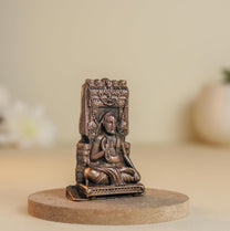 Raghavendra | 2-Inch 50 gm | Handmade Copper Idol with Patina Antique Finish | Mini Guru Raghavendra Swamy Murti for Pooja Ghar,