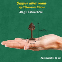 Copper Idol  Lord Murugan Vel Idol | Antique Brass Finish
