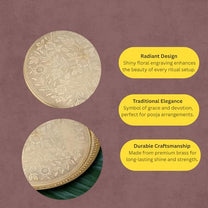 Designer Brass Puja Thali | Premium Gold Polish Pooja Thali with Floral Engraving