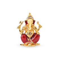 Gold-Plated Ganpati Idol | 6.5 CM Sitting Lord Ganesha Statue