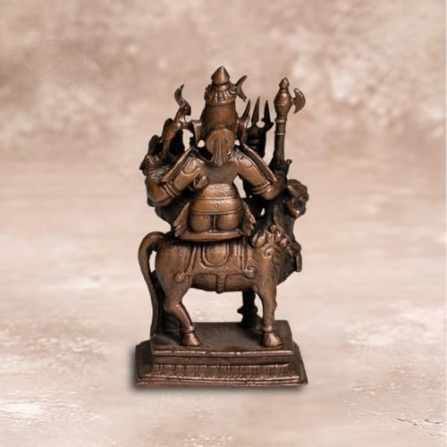 Shiva Parvati on Nandi Idol in Pure Copper, 460gm