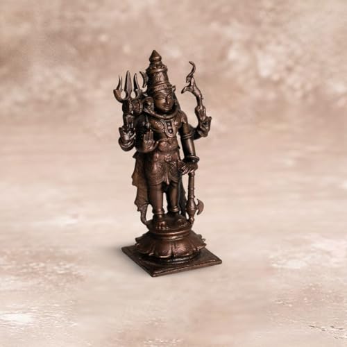 Standing Shiva Idol in Pure Copper, 375gm