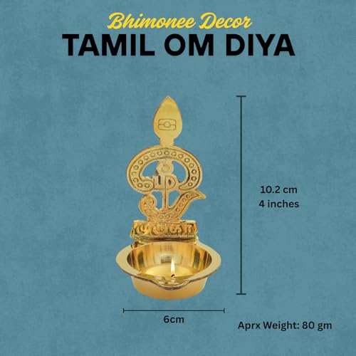 Brass Murugan Vel Pooja Diya | Handcrafted Golden Finish