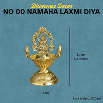 Brass Lakshmi Deepam | Gold Polish Oil Lamp with Goddess Lakshmi Design