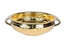 Pure Brass Hammered Design Urli Bowl | 9.5-Inch Decorative Uruli for Home & Living Room Décor | Traditional Brass Urali for Pooja, Festive & Floral Decoration