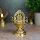Brass Lakshmi Deepam | Gold Polish Oil Lamp with Goddess Lakshmi Design