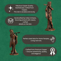 Lord Krishna Statue | Brass Finish Murti of Krishna Playing Flute