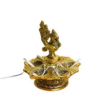 Peacock Diya | LED Bulb Light Electric Deepak | 5 Inches | 150g
