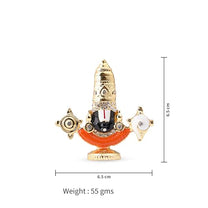 Divine Gold-Plated Tirupati Balaji Stone Idol | 2.5 Inches