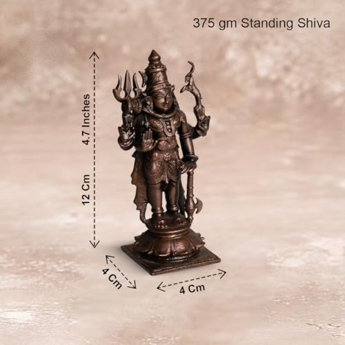 Standing Shiva Idol in Pure Copper, 375gm