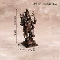Standing Shiva Idol in Pure Copper, 375gm