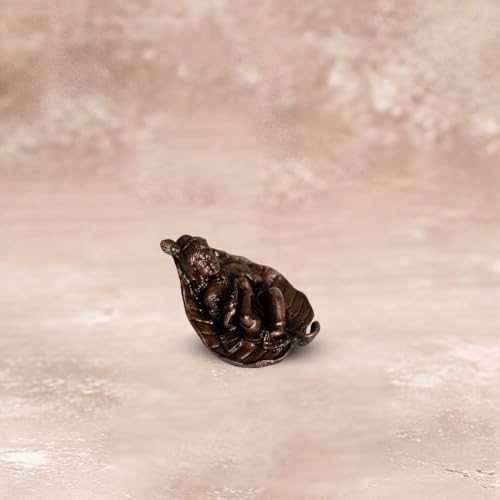Leaf Krishna Idol 50gm, Pure Copper