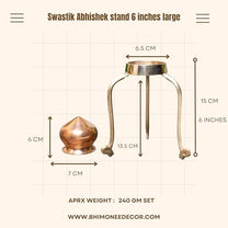Swastik Abhishek Stand – 6 Inch Large Brass Puja Stand