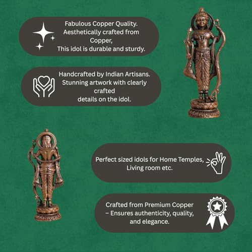 Lord Rama Idol | Antique Brass Finish Ram Murti with Bow & Arrow