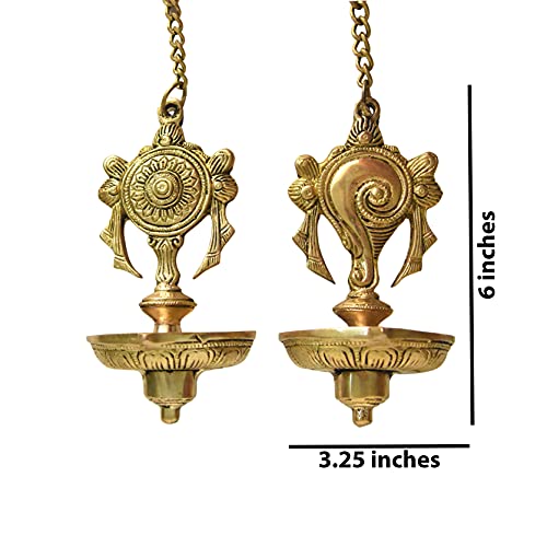 Pure Brass shanku Chakra Table Diya