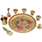 Brass Pooja Thali Set | Traditional Pooja Plate with Diya, Kalash, Cups & Accessories