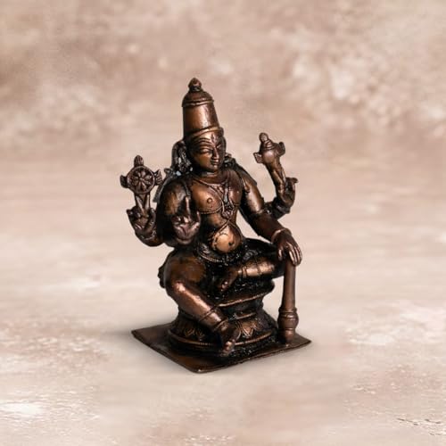 Sitting Vishnu Idol 280gm, Pure Copper