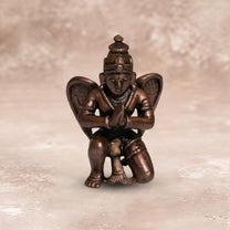 Leg Down Hanuman Idol in Pure Copper, 330gm