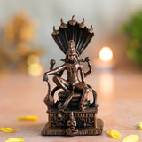 Nataraja Shiva Statue | Brass Finish Mahadev Idol Sitting on Snake with Sheshnaag