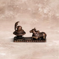 Nandhi Shivalinga Idol 200gm, Pure Copper