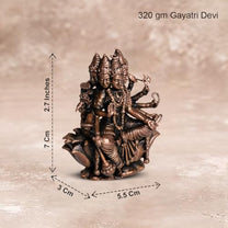 Gayatri Devi Idol in Pure Copper, 320gm