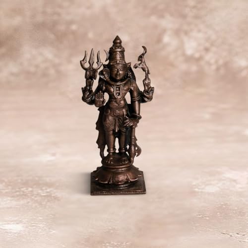Standing Shiva Idol in Pure Copper, 375gm
