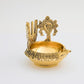 Brass Pooja Diya with Shankh Chakra & Namam | Handcrafted Golden Finish